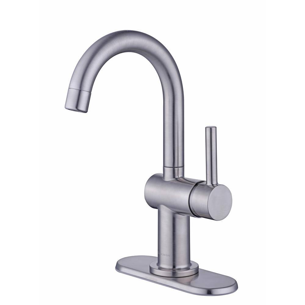 Glacier Bay Dorind Single Hole Single-Handle High-Arc Bathroom Faucet in Brushed Nickel HD67108W-6004