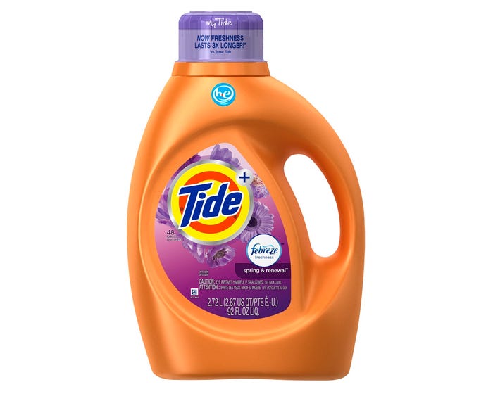 Tide Liquid HE With Febreze Freshness， Spring  Renewal 92oz 59LD