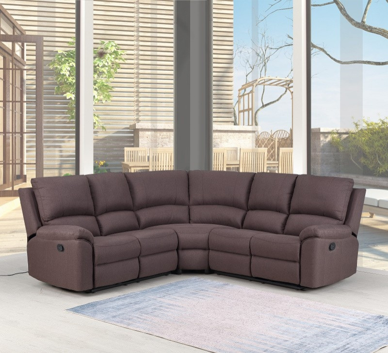 Andrew Leather Air Manual Reclining Contemporary Sectional   Transitional   Sectional Sofas   by Luxuriant Furniture  Houzz