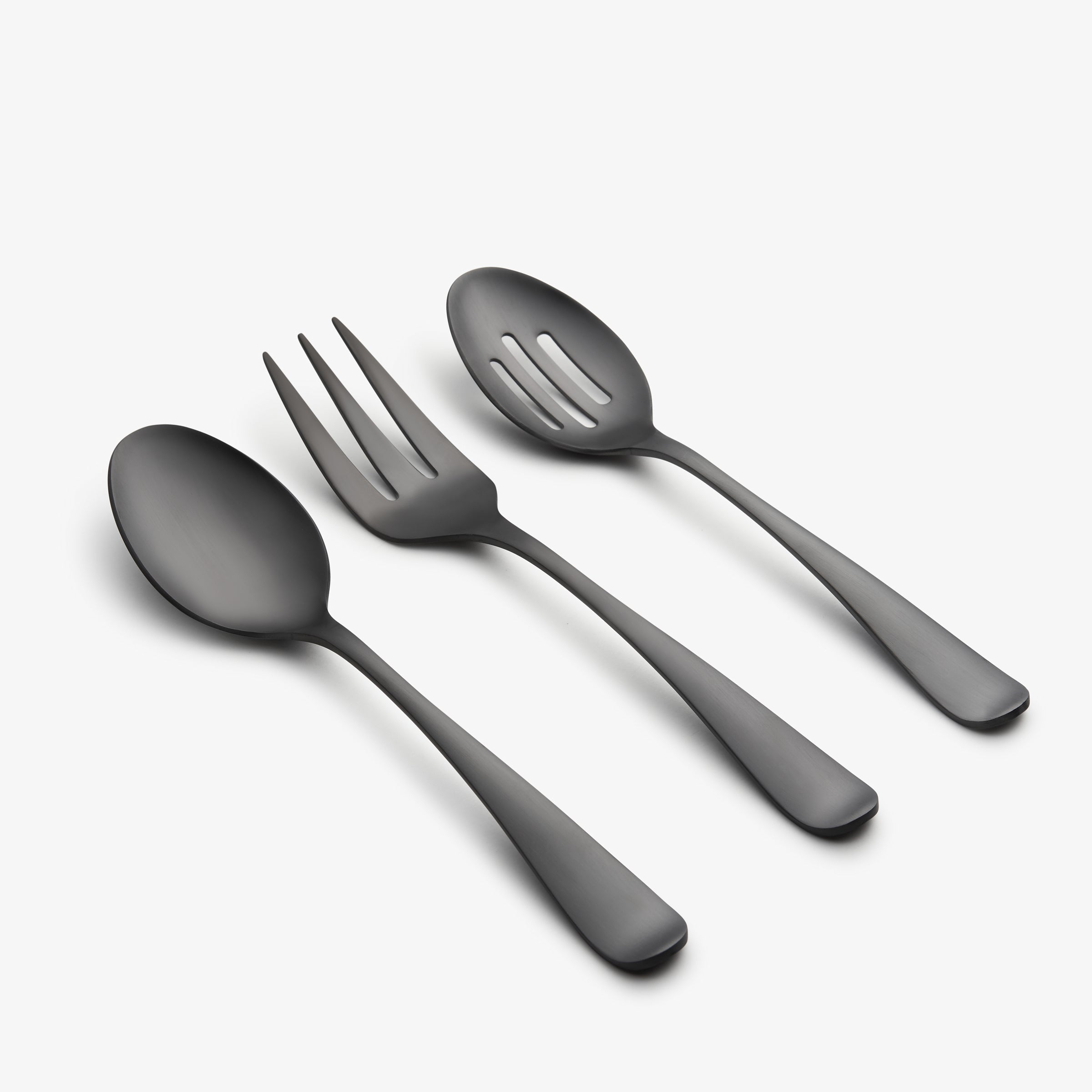 Rhiannon Black Satin 45-Piece Flatware Set