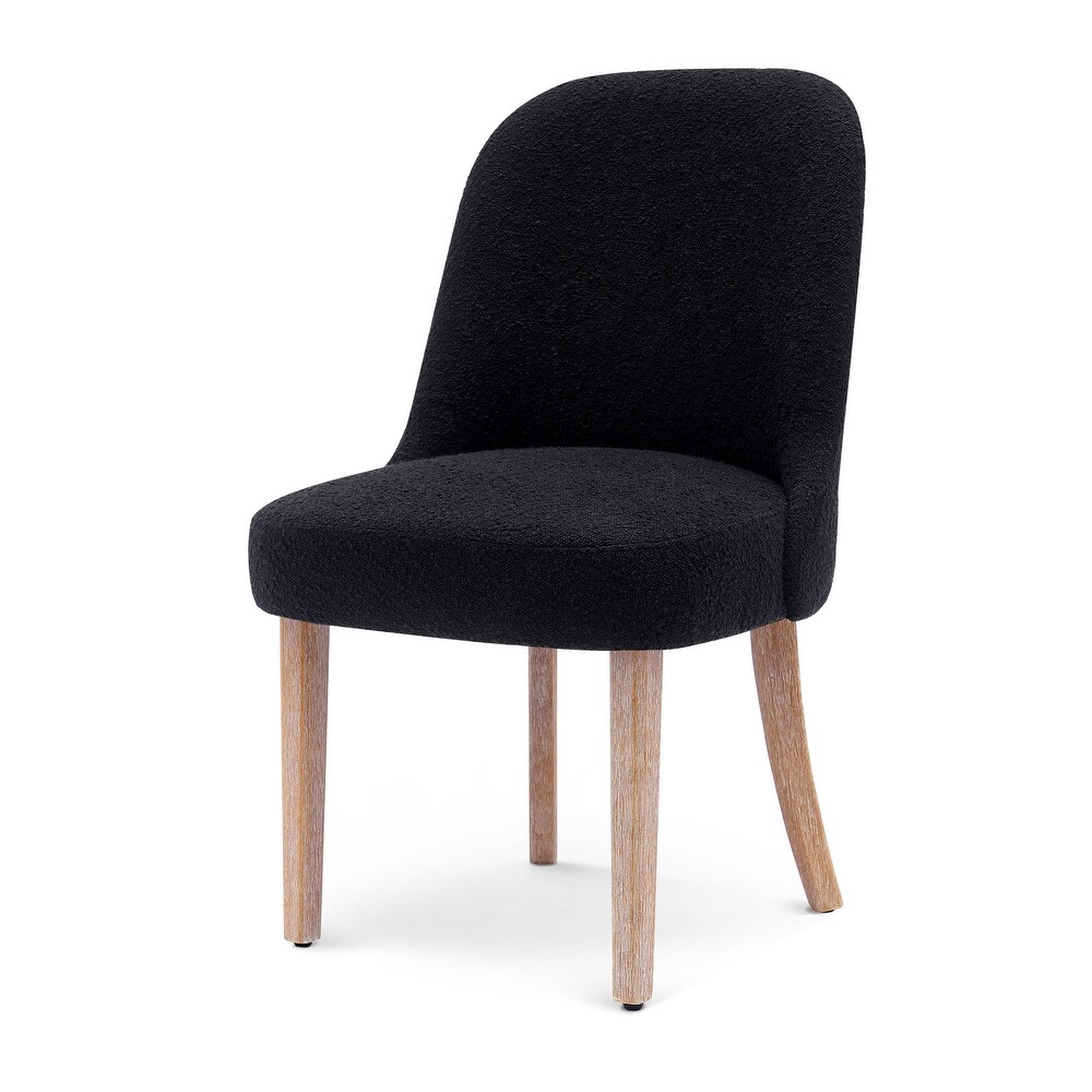 Boucle Polyester Upholstered Side Chair   Water/ Stain Resistant