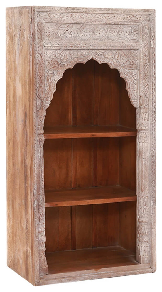 Solid Wood Hand carved 60 quotBookcase   Mediterranean   Bookcases   by Sierra Living Concepts Inc  Houzz