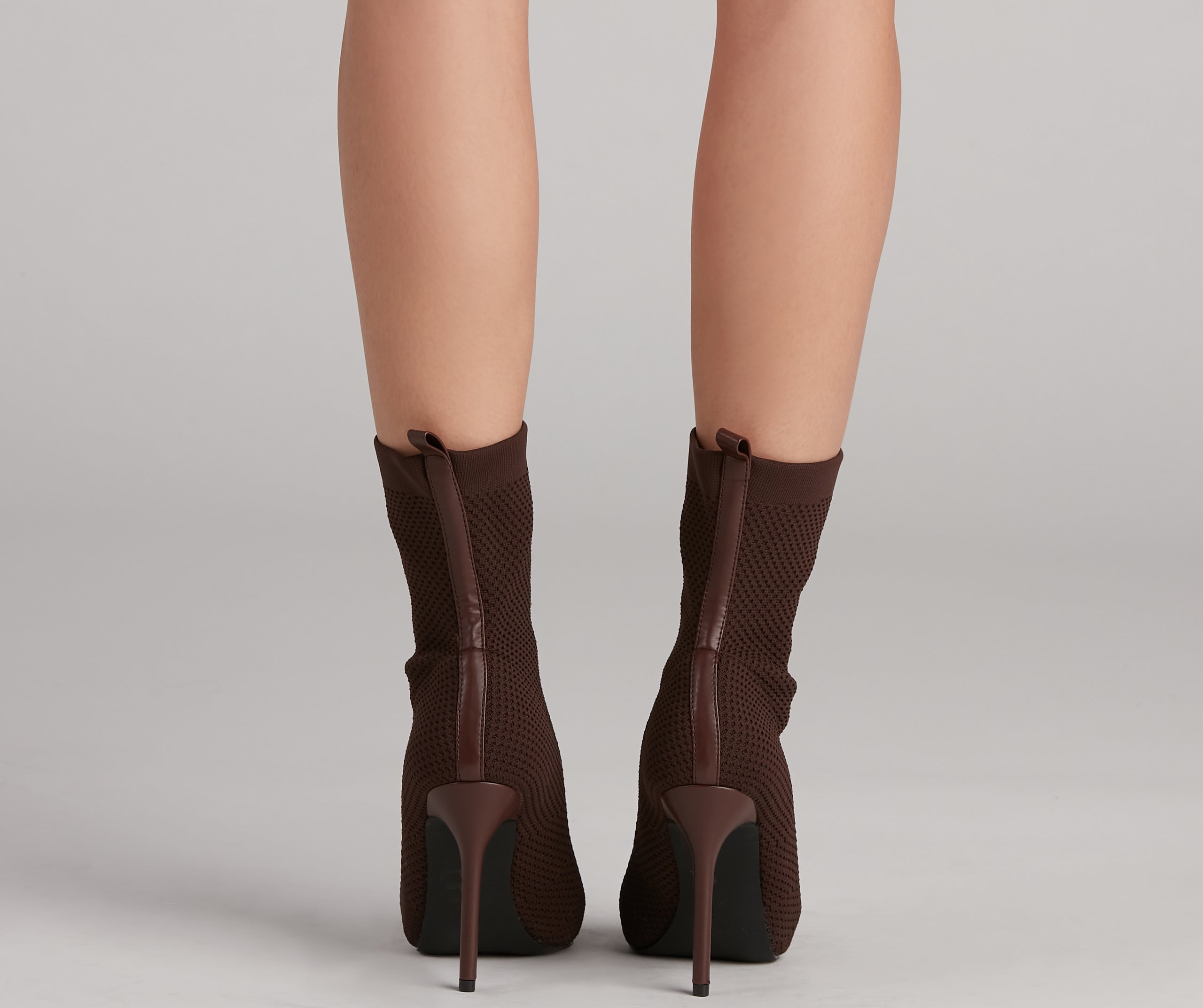 Major Strut Knit Stiletto Booties