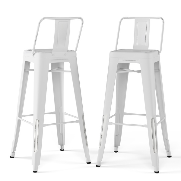 WYNDENHALL Josephine Industrial Metal Bar Stool (Set of 2)