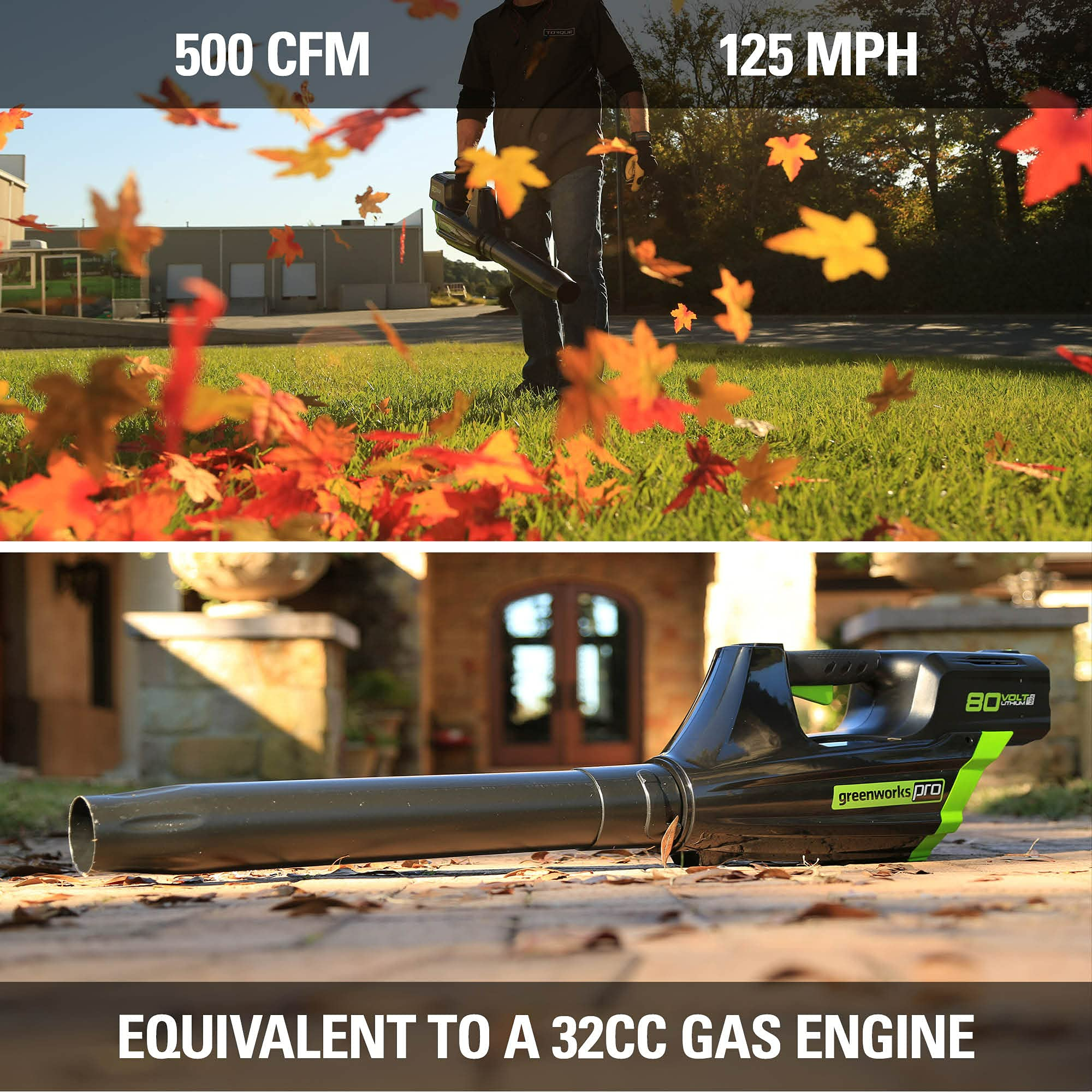 80V 500 CFM Leaf Blower  Battery | Greenworks Tools