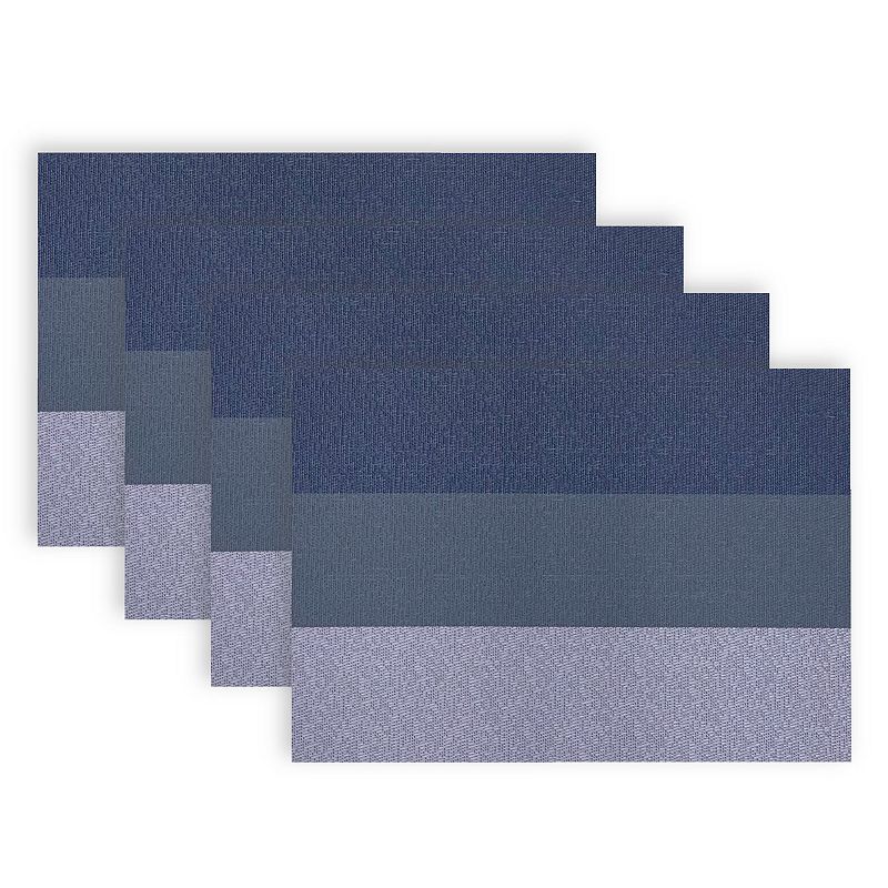 Dainty Home Bal Harbour Woven Vinyl Reversible Rectangular Placemat Set of 4