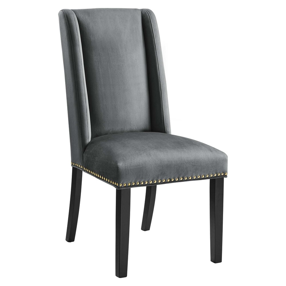 Baron Performance Velvet Dining Chairs   Set of 2