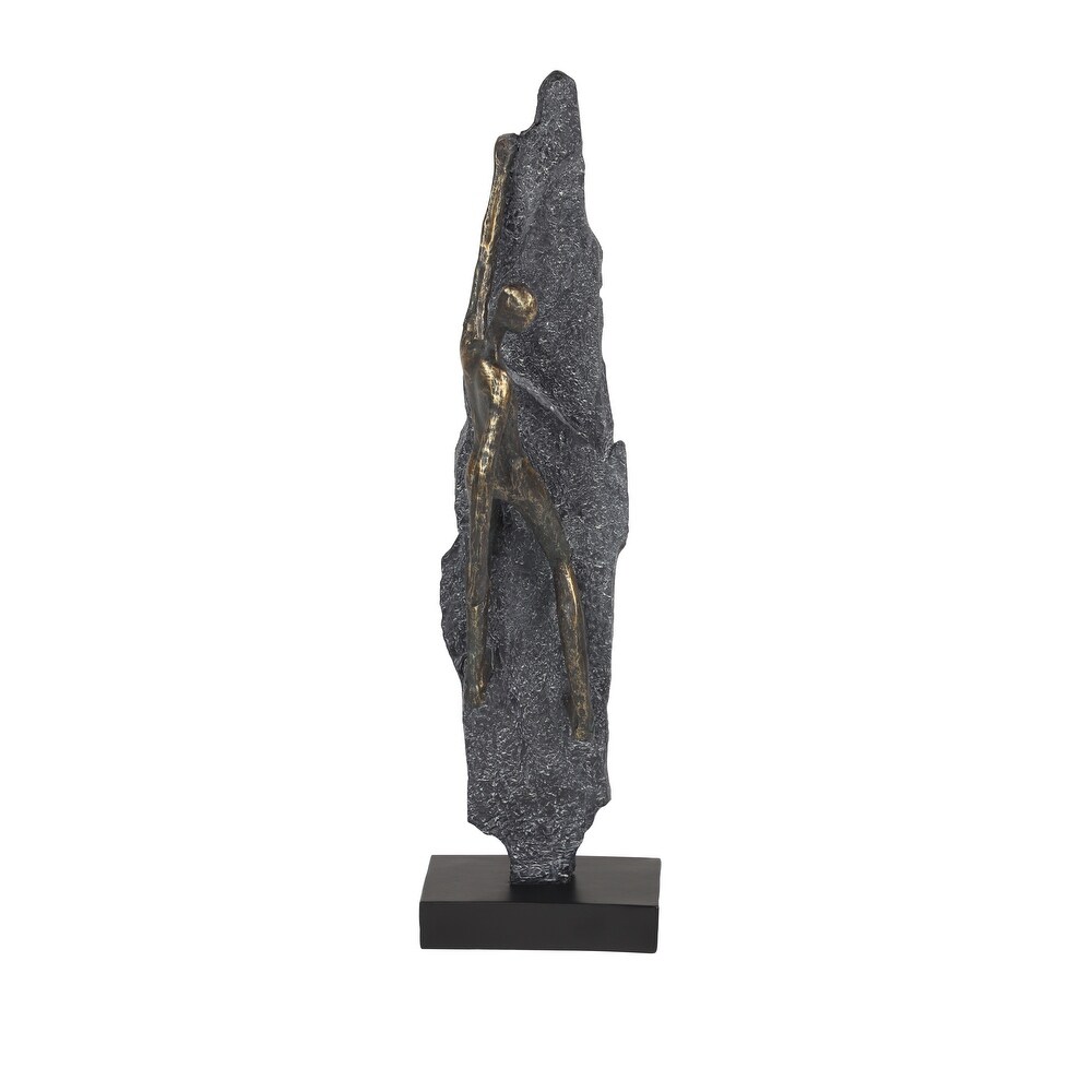 Bronze Polystone Climbing People Sculpture   6 x 5 x 19