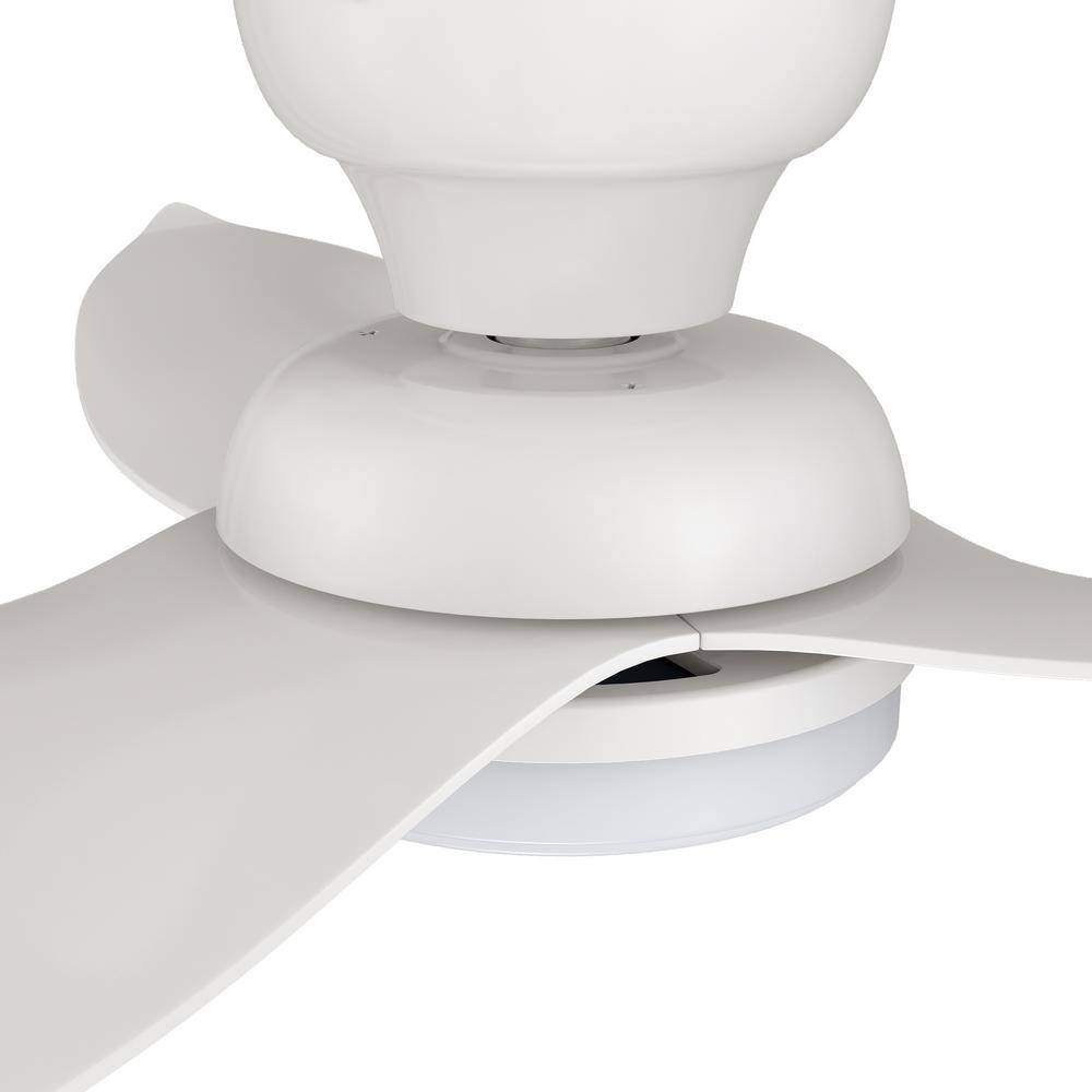 CARRO Daisy 45 in. Dimmable LED IndoorOutdoor White Smart Ceiling Fan with Light and Remote Works with AlexaGoogle Home HS453V1-L12-W1-1-FM