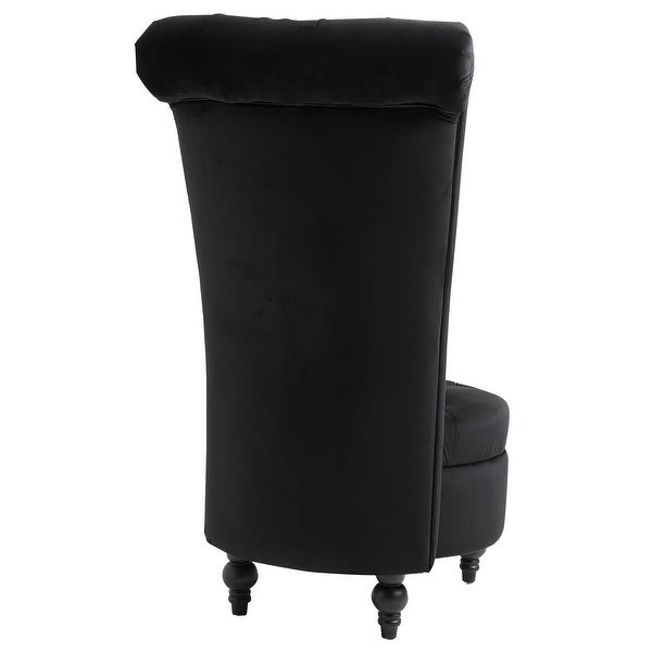 Silver Orchid Hayworth 45 Tufted High Back Black Velvet Accent Chair