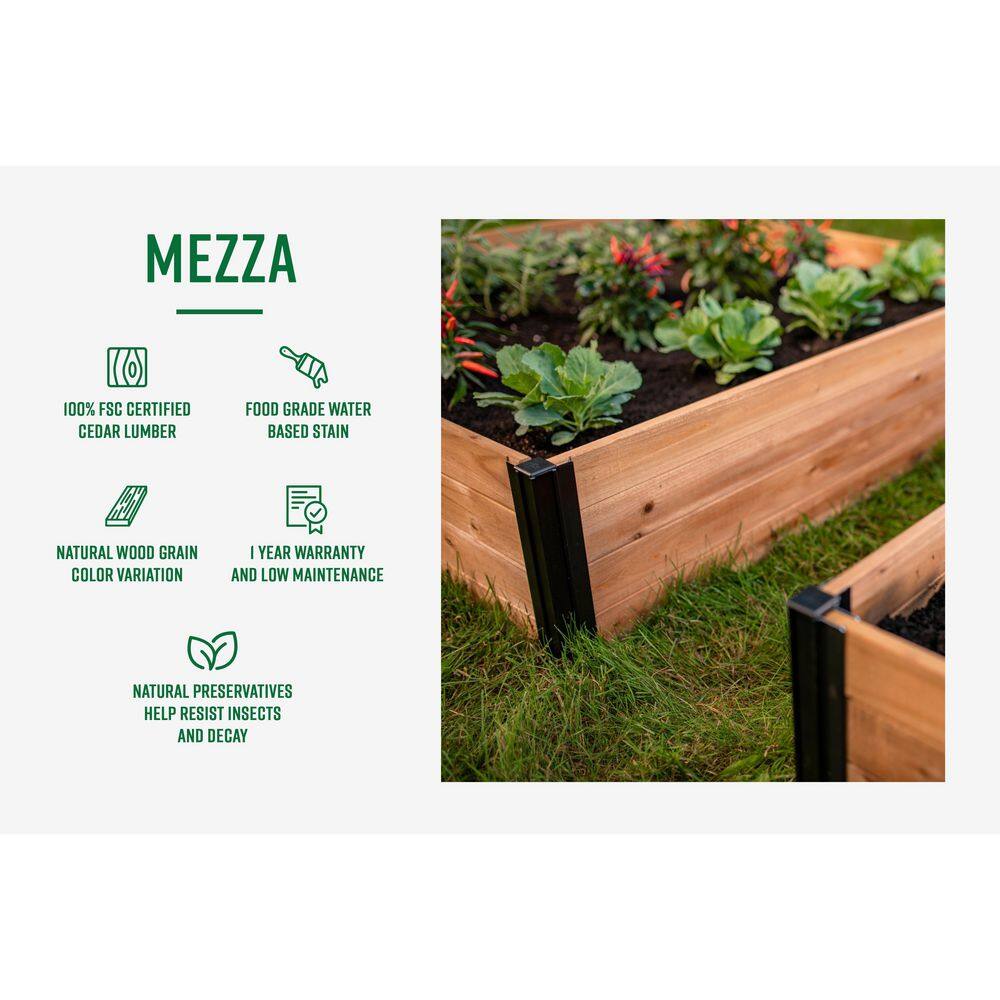 VITA Mezza 24quotL x 12quotW x 11quotH Cedar Planter Golden Brown VT17728 VT17728