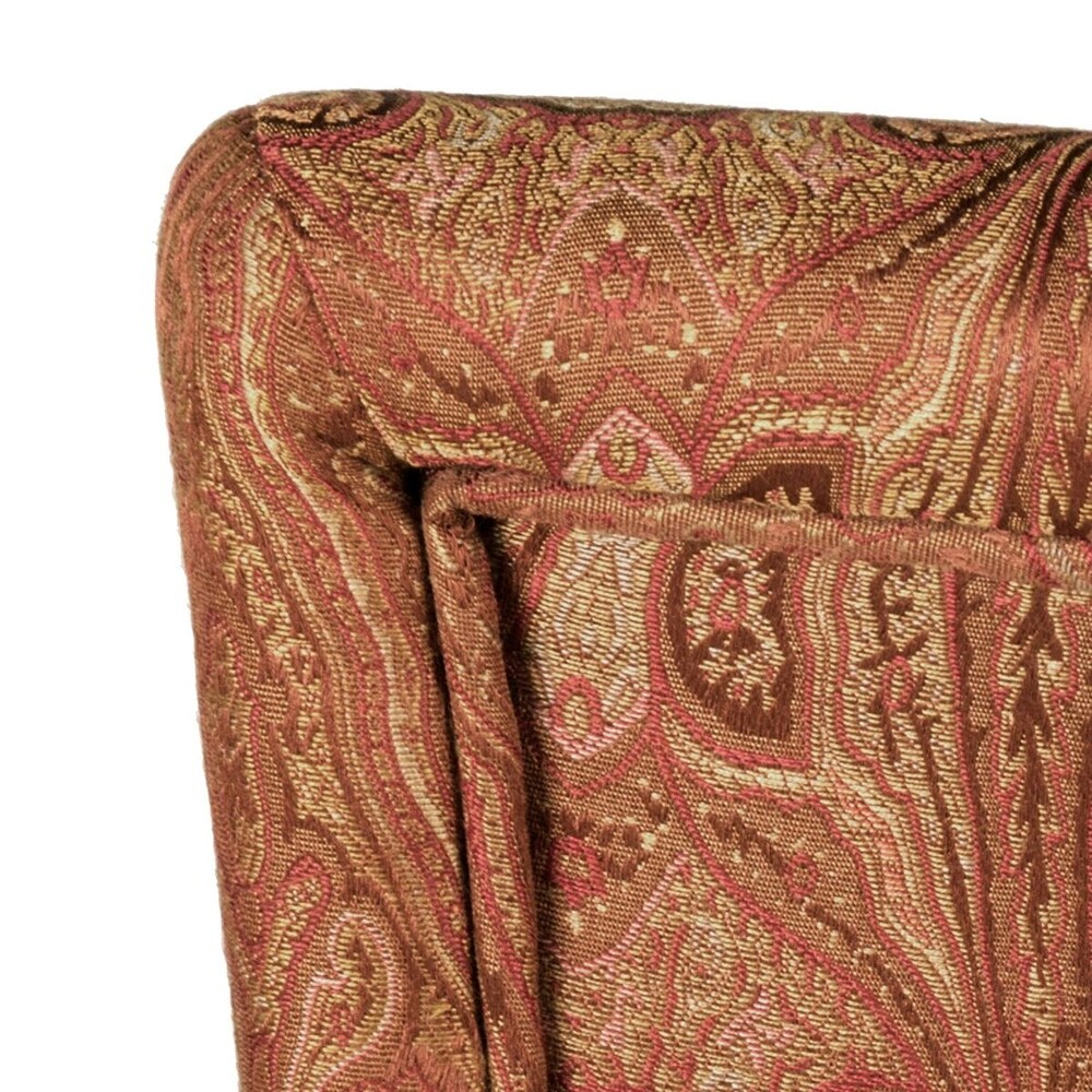 HomePop Parsons Red/Gold Damask Dining Chair