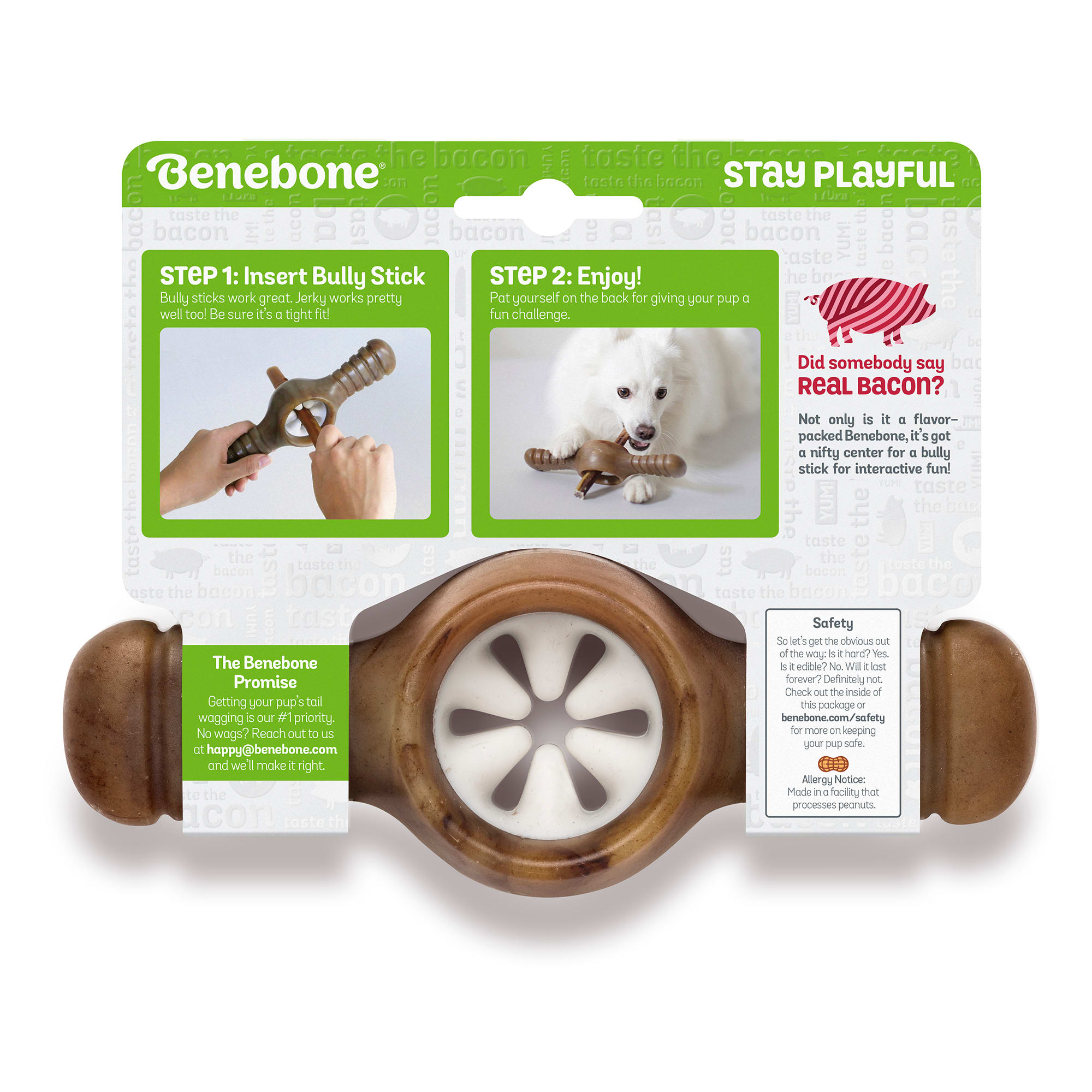 Benebone Bacon Flavored Pawplexer Chew Toy For Dog， Small