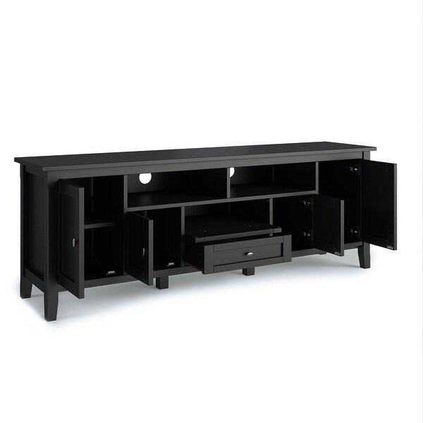 WYNDENHALL Norfolk SOLID WOOD 72 inch Wide TV Media Stand For TVs up to 80 inches - 72'' W x 17.5'' D x 26'' H