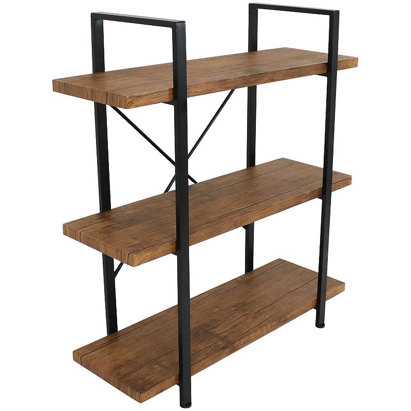 Sunnydaze 3-tier Bookshelf With Wood Veneer Shelves