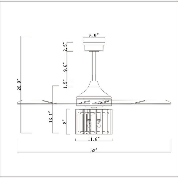 Olivia 52 Inch Distressed Wood Finish Ceiling Fan with Light Shopping - The Best Deals on Ceiling Fans | 40371728