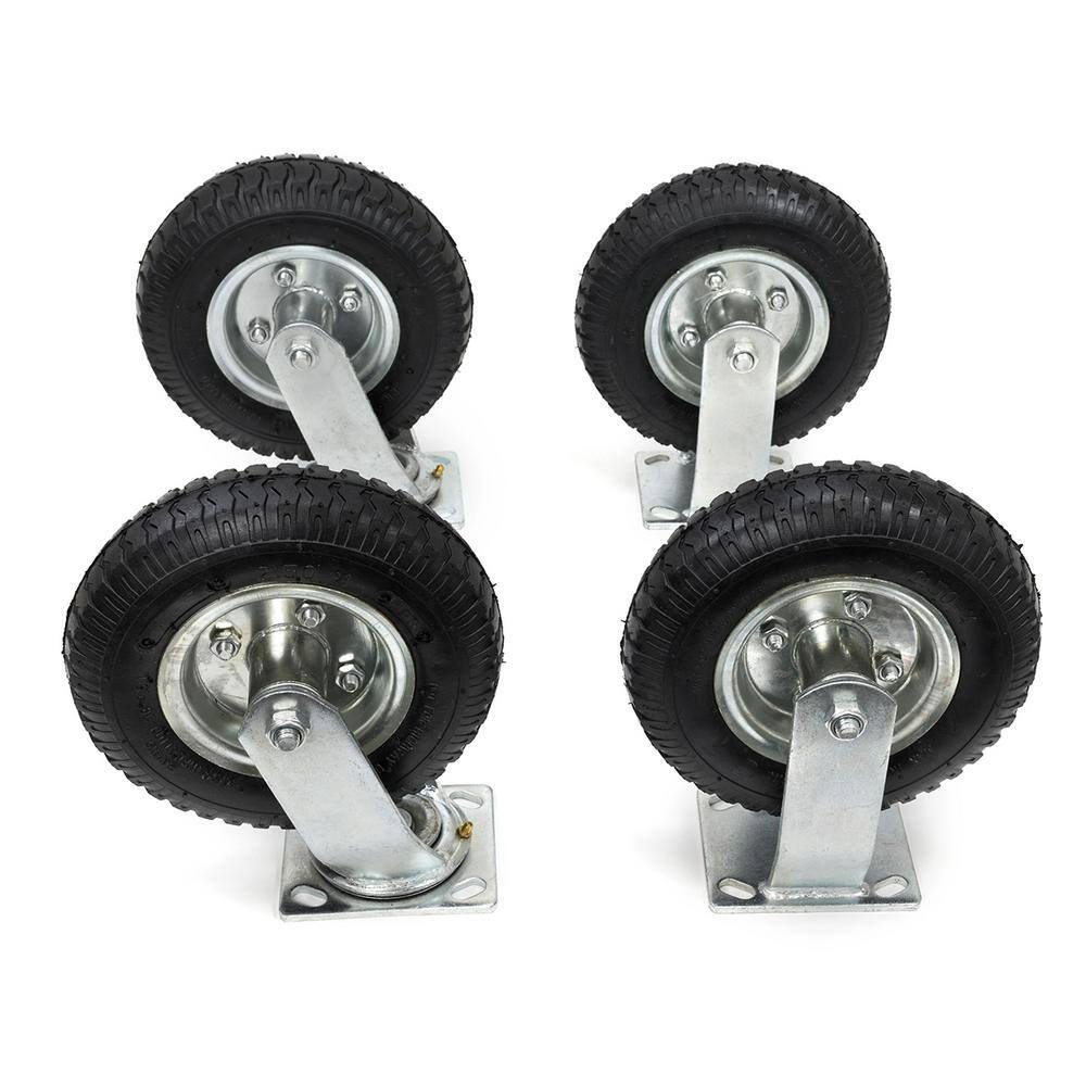 XtremepowerUS 8 in. Heavy-Duty Pneumatic Caster Wheel Tire Set with 300 lbs. Load Rating (Set of 4) 99020-H2