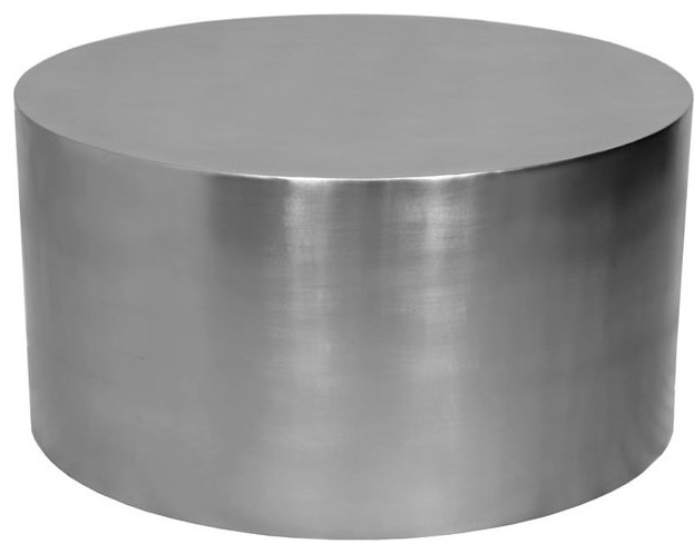 Elegant Coffee Table  Metal Construction With Cylindrical Shape   Contemporary   Coffee Tables   by Declusia  Houzz