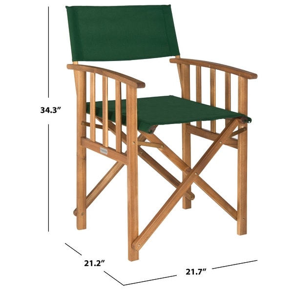 SAFAVIEH Outdoor Living Laguna Green Acacia Wood Director Chair (Set of 2)