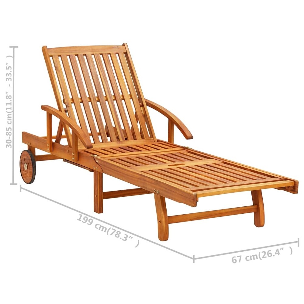 vidaXL Sun Loungers 2 pcs with Cushions Solid Acacia Wood   78.3\