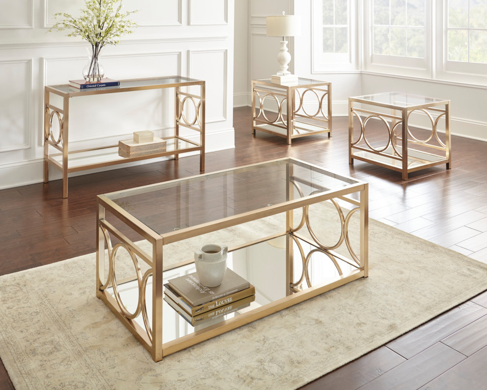 Olympia Sofa Table Gold   Contemporary   Console Tables   by HedgeApple  Houzz