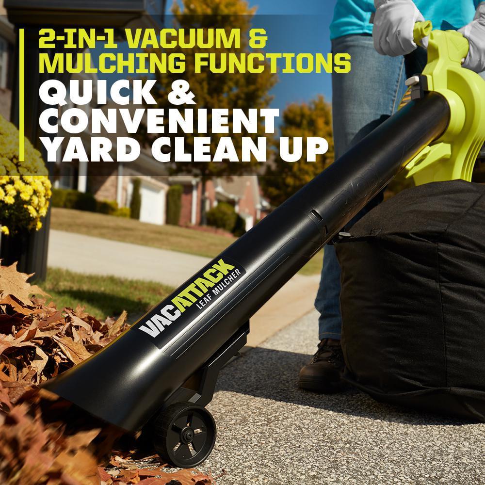 RYOBI 40V Vac Attack Cordless Leaf VacuumMulcher with 50 Ah Battery and Charger