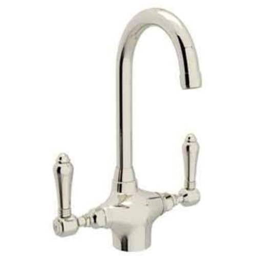 Rohl Italian Kitchen San Julio Single Hole Dual Handle Bar/Food Prep Mixer Faucet In Polished Nickel With 5