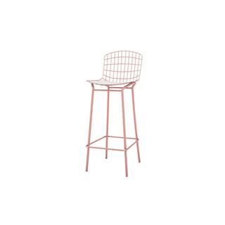 Manhattan Comfort Madeline 41.73 in. Rose Pink Gold and White Bar Stool (Set of 2) 2-198AMC6