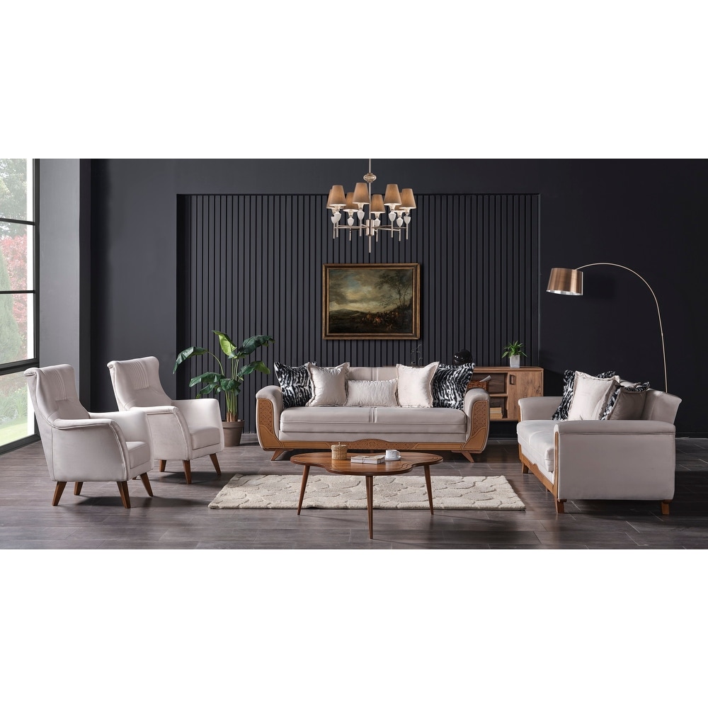 iance Modern One Sofa One Love Seat And Two Chairs Living Room Set