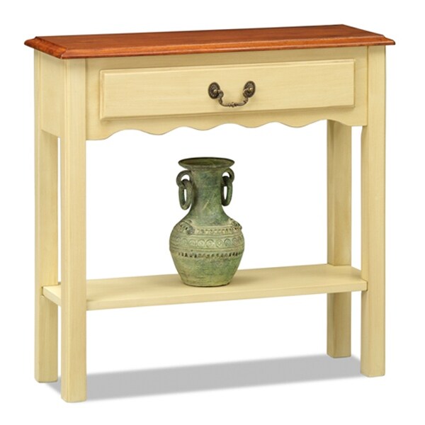 Wave Off White Wood Console Table