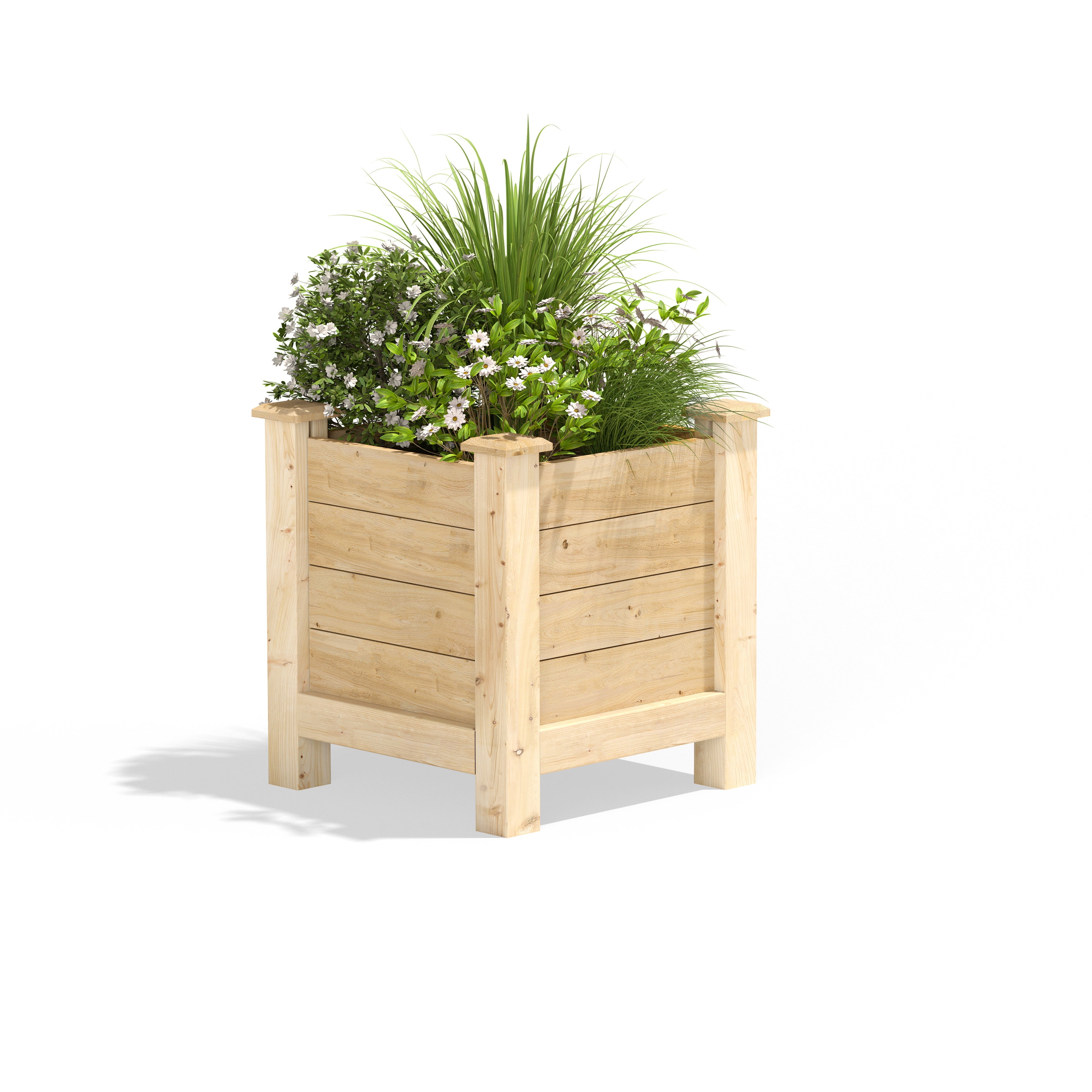 Greenes Fence Original Cedar Elevated Planter, 16" x 16" x 21"