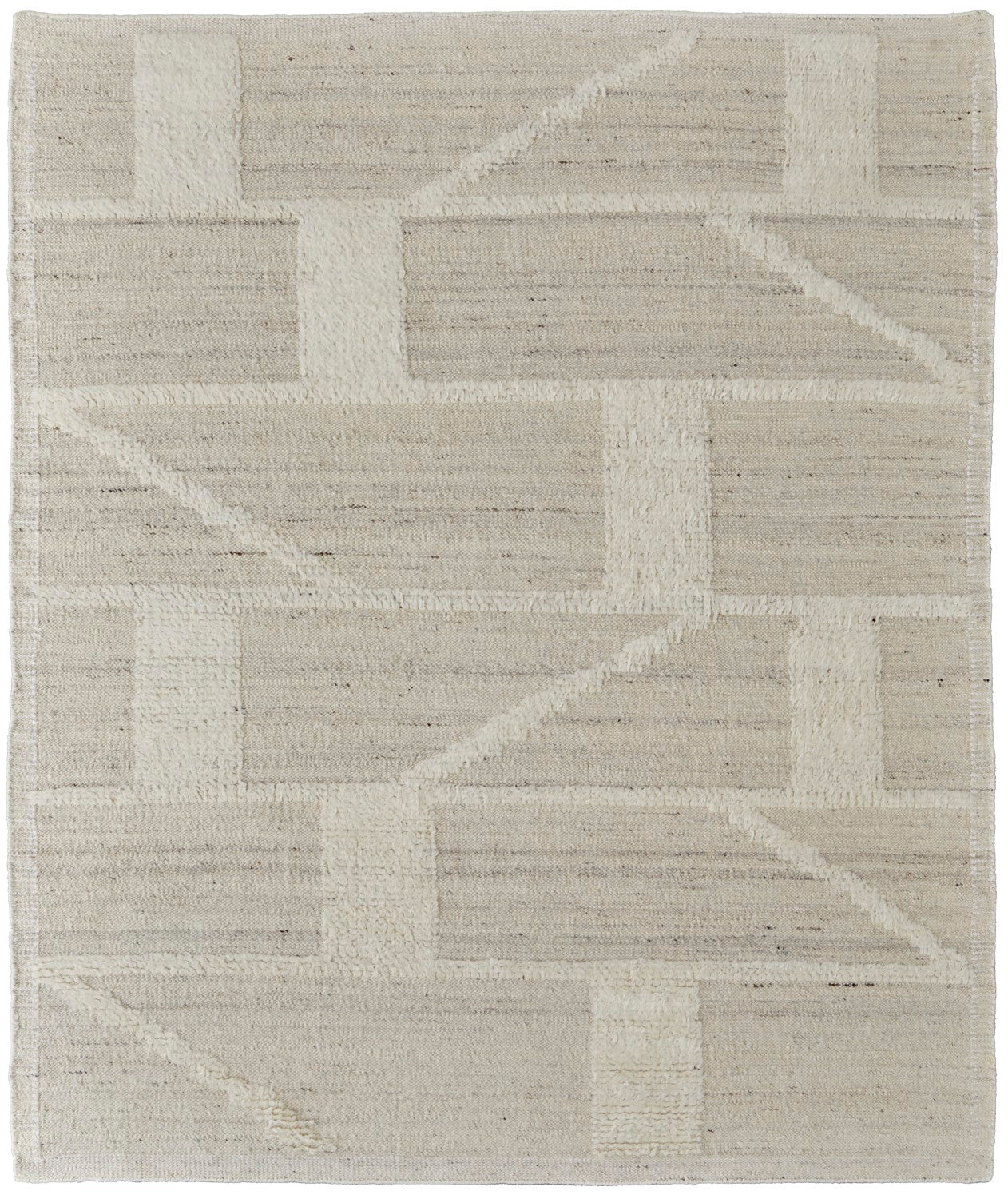 Saena Checkered Hand Woven Ivory / Beige Rug