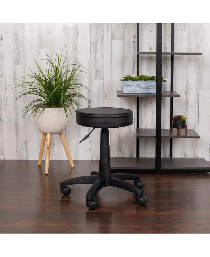 EMMA+OLIVER Adjustable Doctors Stool On Wheels With Ergonomic Molded Seat