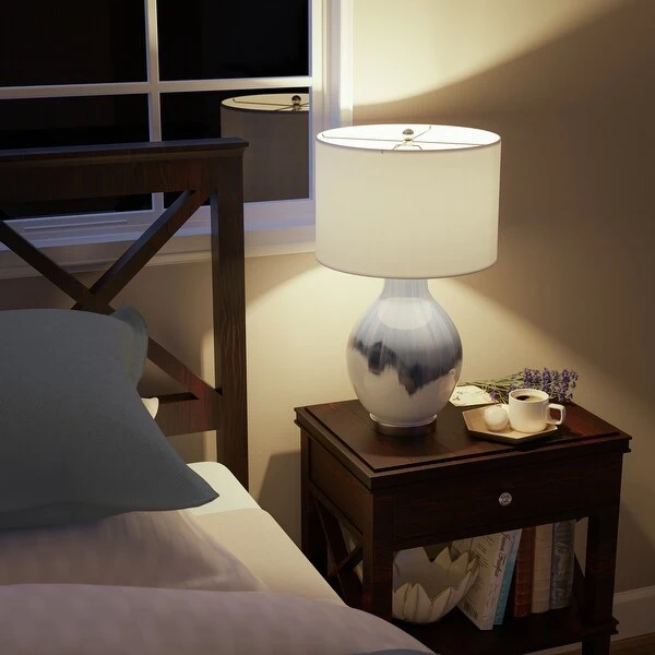 Hex Art Glass Table Lamp