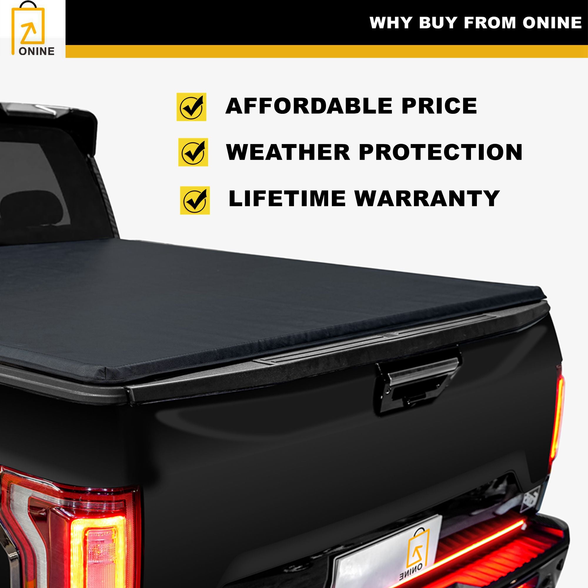 ONINE AWR Soft Roll Up Truck Bed Tonneau Cover Custom Fit 2015-2023 Ford F150 5.5ft Bed(66