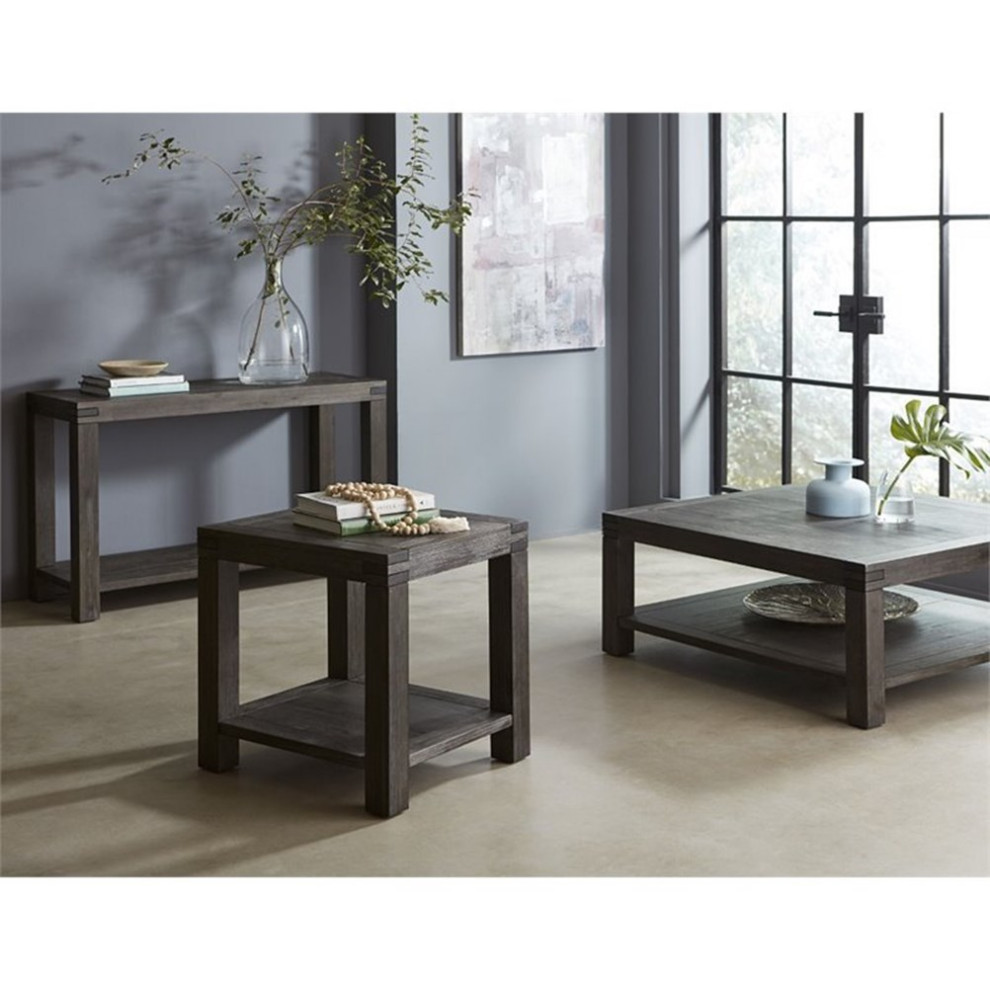 Home Square Solid Wood End Table in Graphite Finish   Set of 2   Transitional   Side Tables And End Tables   by Homesquare  Houzz