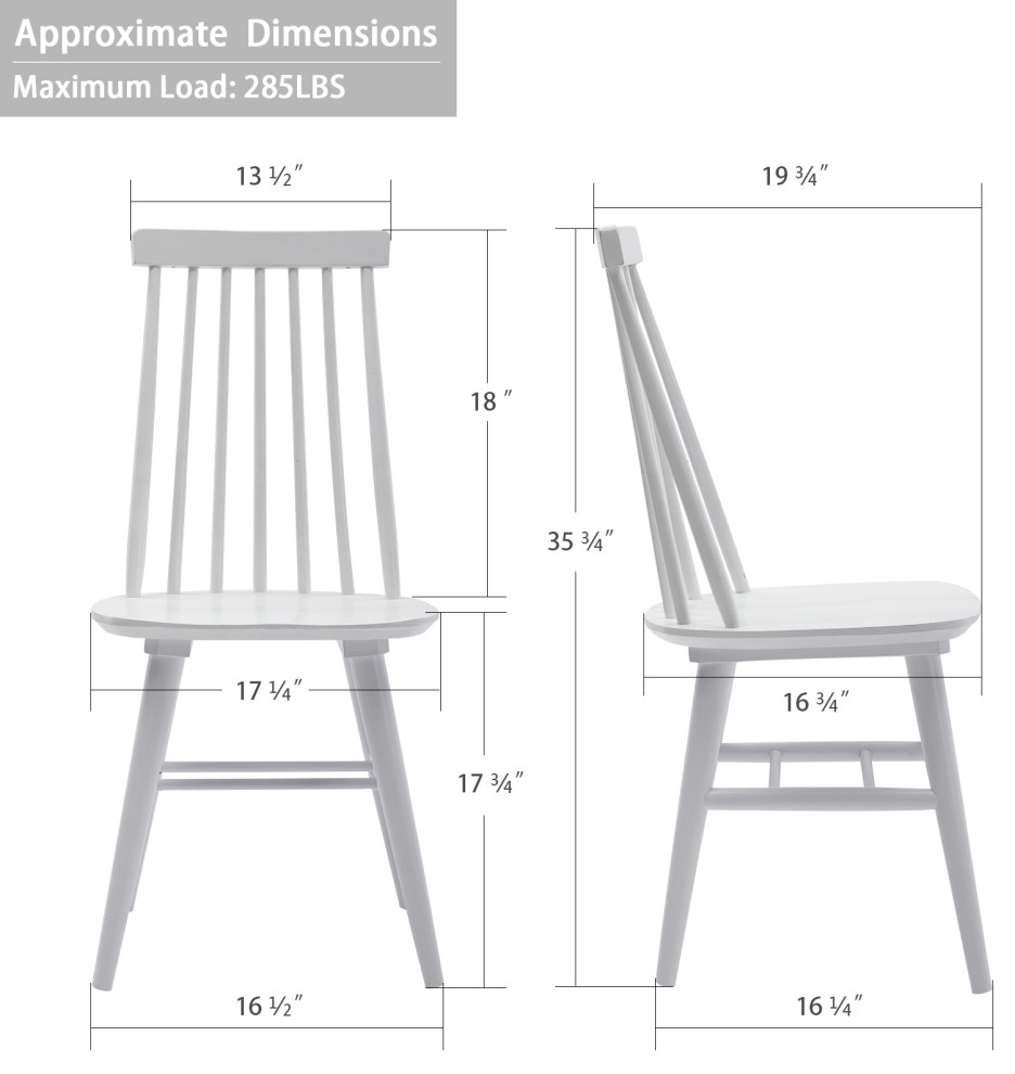 Set of 2 Spindle Back Wood Dining Room Windsor Chairs   Midcentury   Dining Chairs   by Duhome inc  Houzz