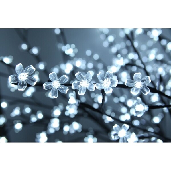 7' PreLit Cherry Blossom Artificial Tree，LED Warm White Lights