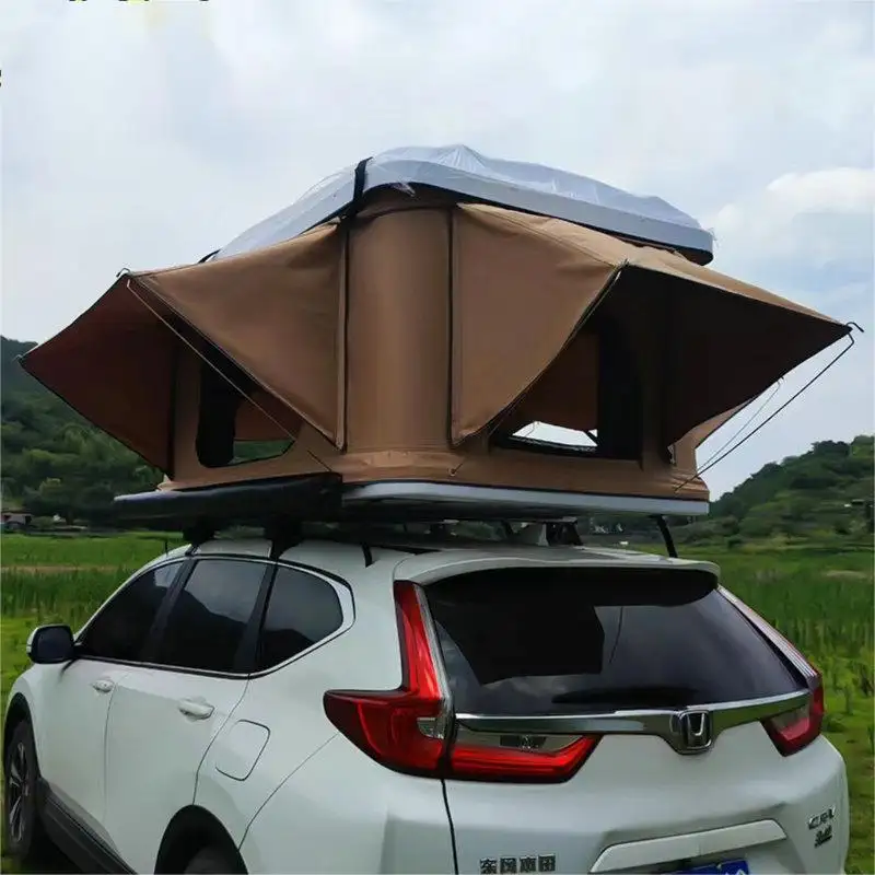 Car Camping Clamshell Top Roof Tents Head Insulated Hard Floor Outdoor Off Road Folding Camper Trailer Hard Shell Roof Top Tent