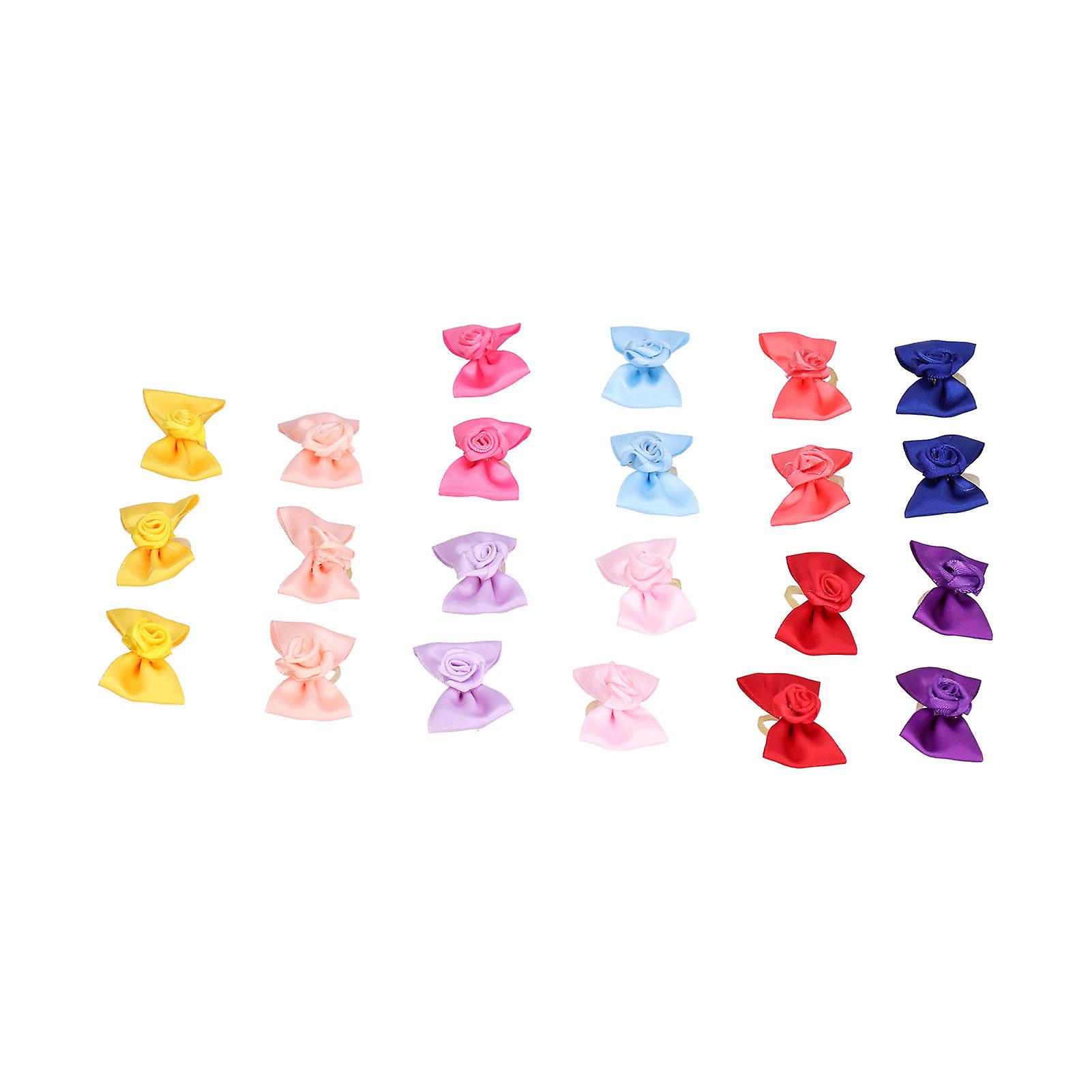 Dog Bows Fashionable Portable Cute Pet Hair Bows With Rubber Bands For Dogs Cats Rabbits