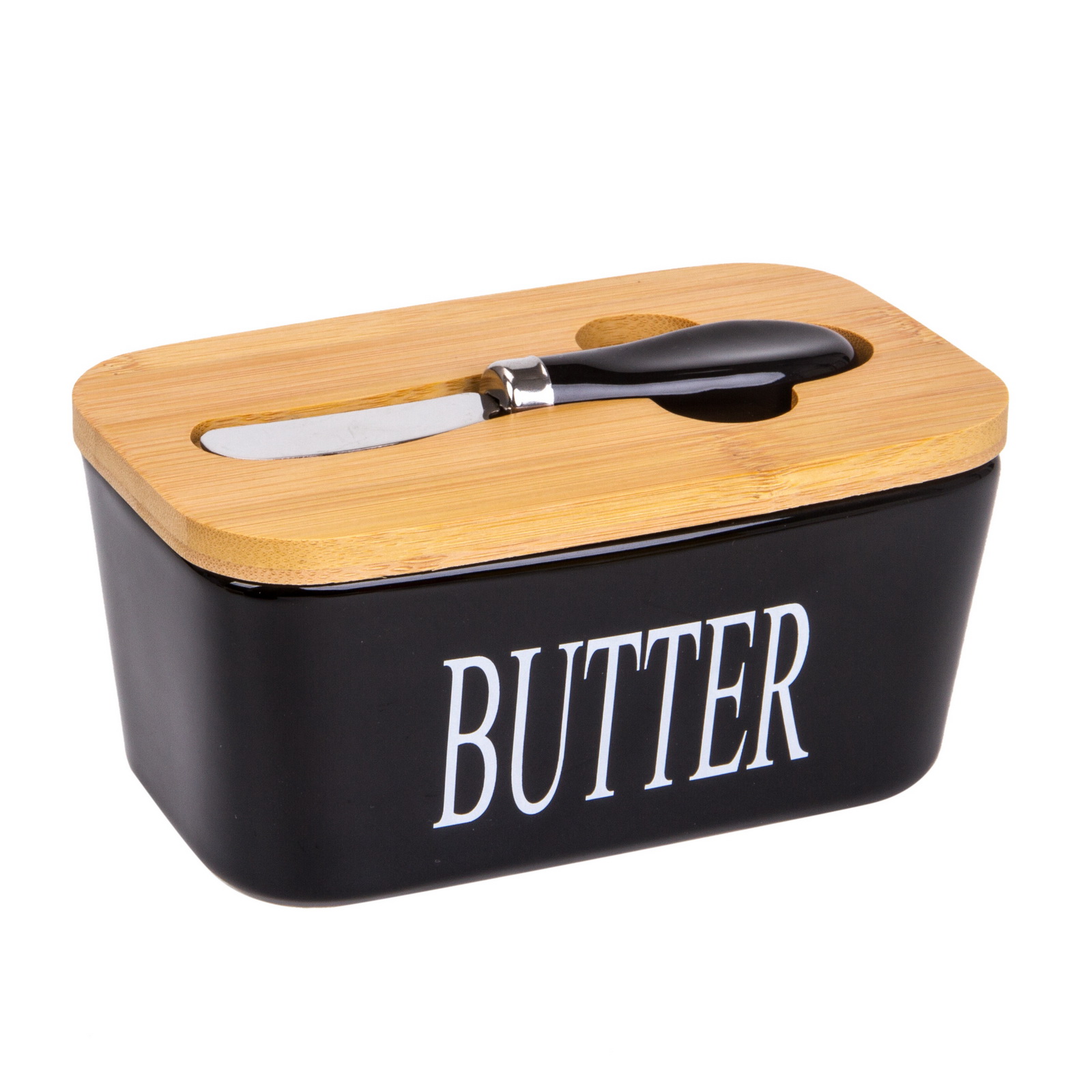 Larger Butter Dish with Cover and knife-Ceramics Butter Container with Lid for Countertop，Butter Dishes with Covers Perfect for East West Coast Butter