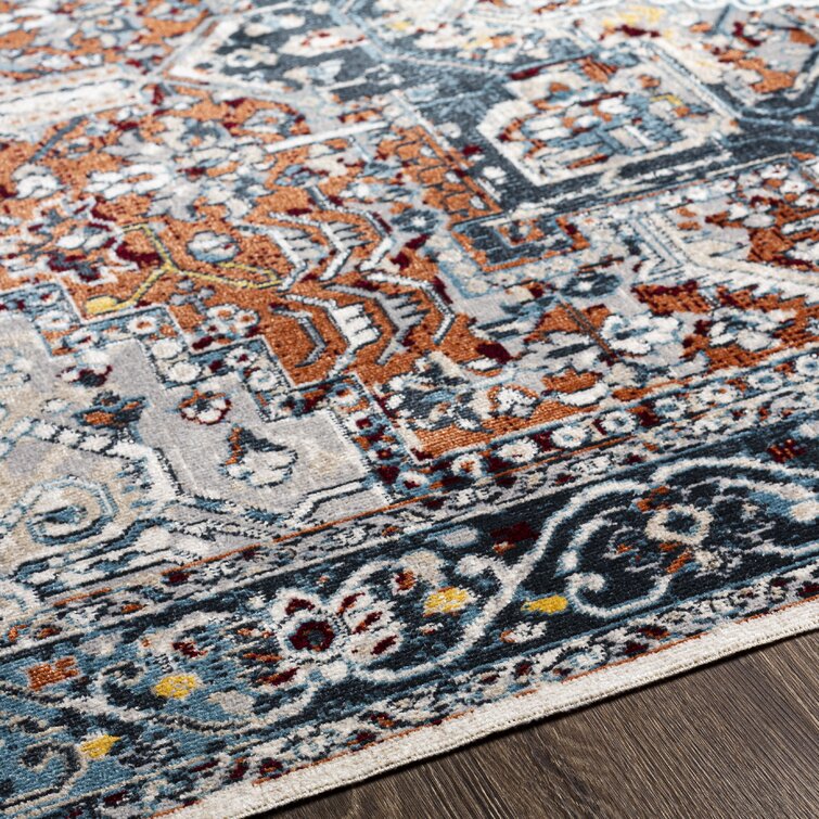 Gulnara Machine Washable Oriental Black/Taupe Area Rug