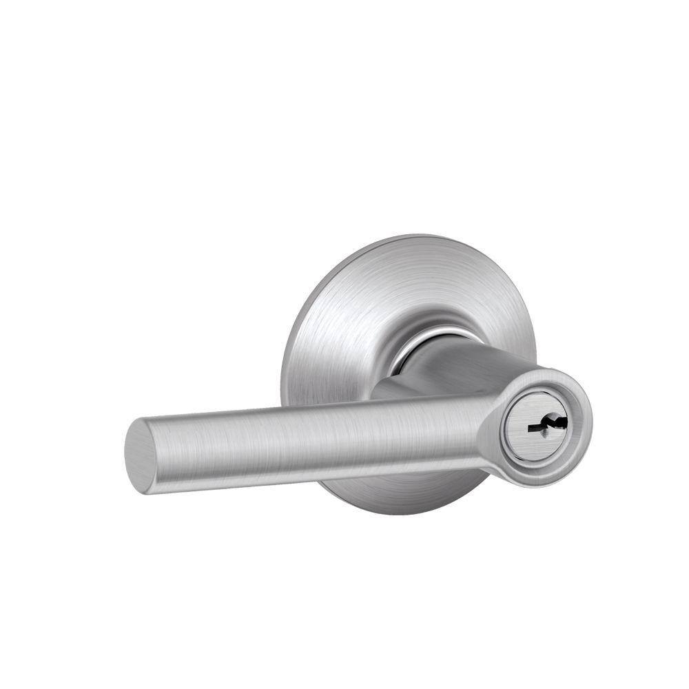 Schlage Broadway Satin Chrome Keyed Entry Door Handle F51A BRW 626