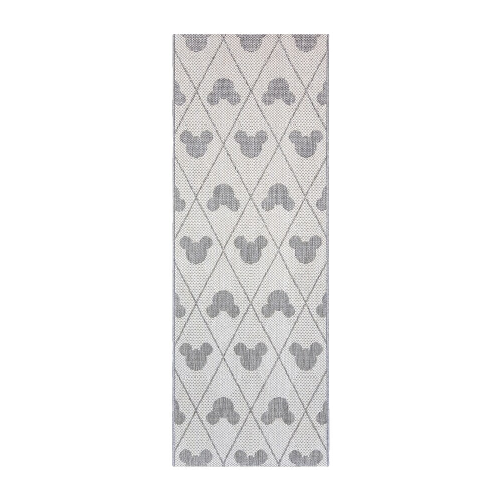 Disney Mickey Mouse Argyle Pattern Cream and Grey Indoor/ Outdoor Area Rug