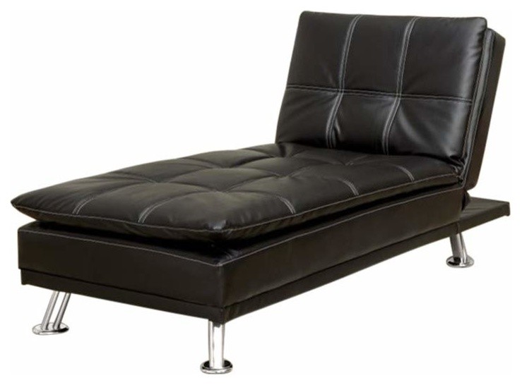 Benzara BM131431 Hauser II Contemporary Comfortable Chaise  Black   Contemporary   Indoor Chaise Lounge Chairs   by Uber Bazaar  Houzz