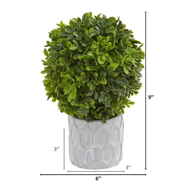 9 Boxwood Artificial Mini Topiary (Set of 3)