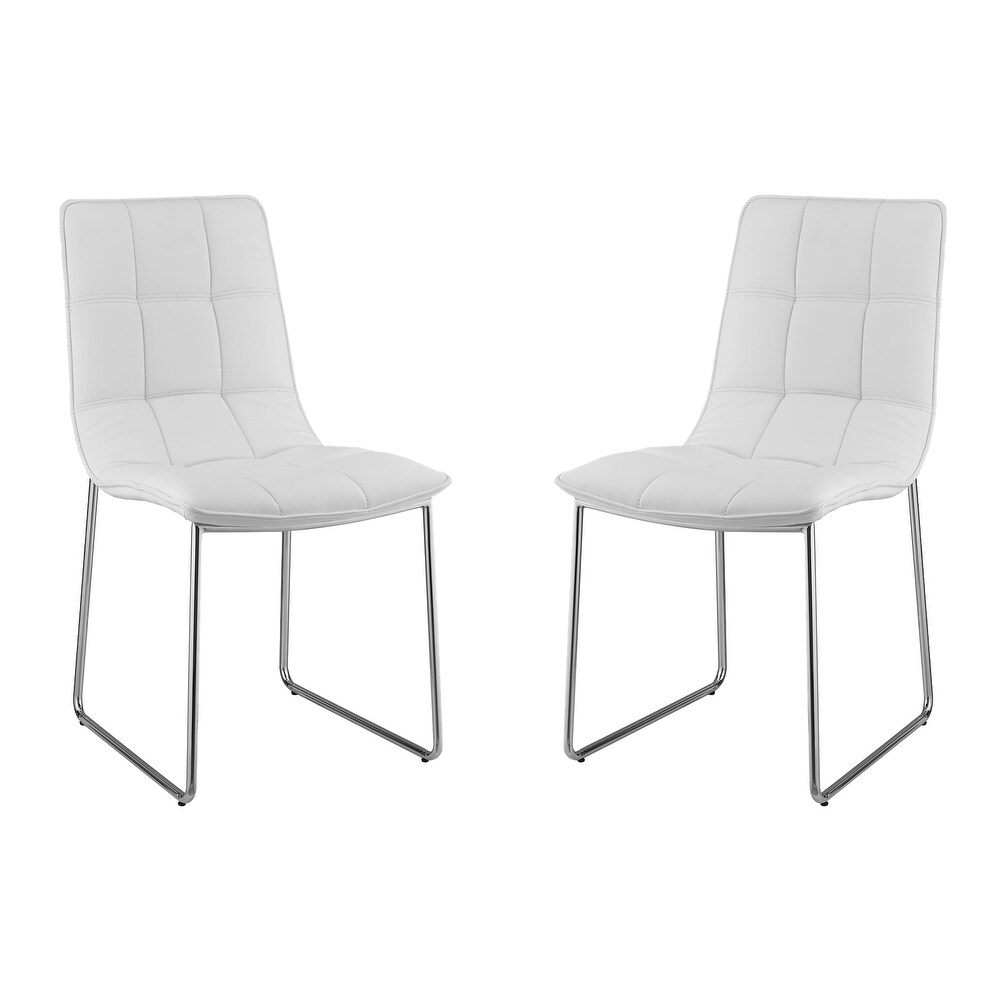 Casabianca Home Leandro Set of 2 Dining Chair in Black PU Leather