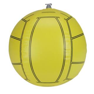 Pool Central 16 in. Yellow and Black 6-Panel Inflatable Beach Volley Ball 32148236