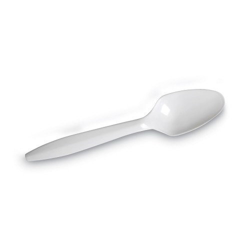 Dixie Plastic Cutlery， Mediumweight Teaspoons， White， 1，000/Carton (PTM21)