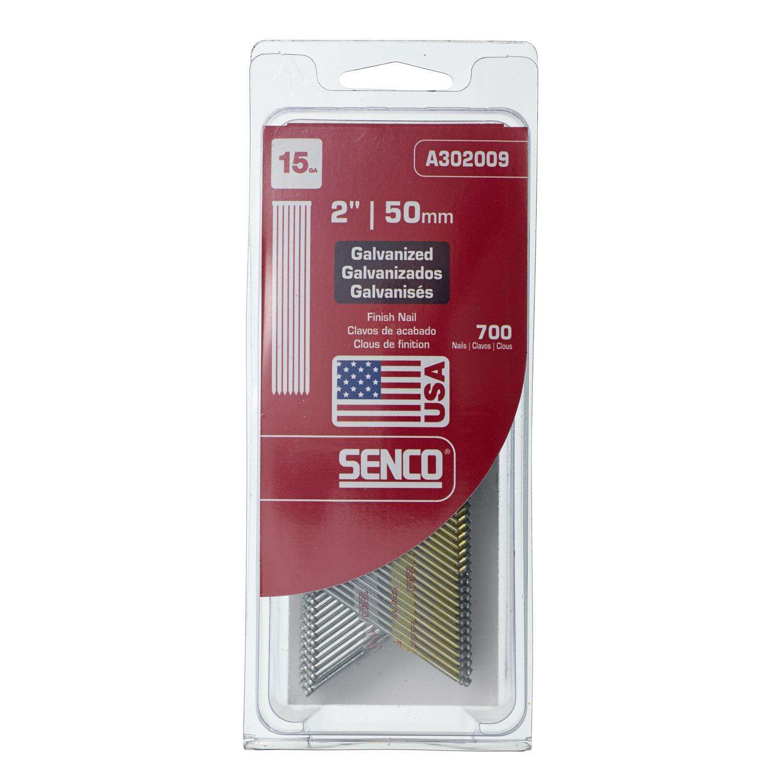 Senco 2 in. 15 Ga. Angled Strip Galvanized Finish Nails 34 deg 700 pk